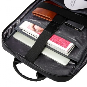 Rucsac laptop 15.6", casual business, impermeabil, cu aspect futurist 3D carbon, BANGE, 47.5x30x12 cm, Negru - Img 4