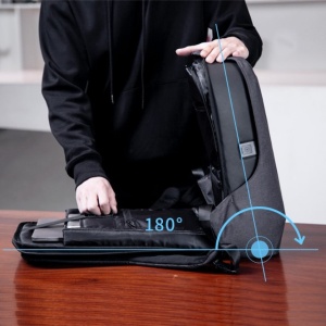 Rucsac laptop 15.6", cu port de incarcare USB, sistem antifurt TSA si deschidere la 180 grade, Kingsons, 31x16x46 cm, Gri inchis - Img 6