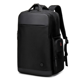Rucsac laptop 15.6", expandabil, cu port de incarcare USB si sistem antifurt, GETICS, 46x31x18 cm, Negru - Img 1