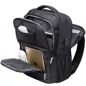 Rucsac laptop 15.6", multifunctional, impermeabil, cu port de incarcare USB, BANGE, 45x32x15 cm, Negru - Img 3