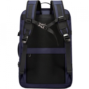 Rucsac laptop 15.6", pentru calatorii, impermeabil, expandabil pana la 37 L, cu port de incarcare USB, BANGE, 44x30x16 cm, Albastru - Img 8