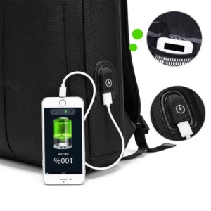 Rucsac laptop 15.6", smart business, compact, impermeabil, cu port de incarcare USB, GETICS, 32x11x47 cm, Negru - Img 6