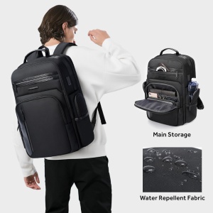 Rucsac laptop 15.6", smart business, impermeabil, cu port USB, BANGE, 46x33x19 cm, Negru - Img 7