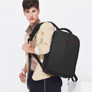 Rucsac laptop 15.6" smart casual, impermeabil, cu port USB, Tigernu, 30x17x48 cm, Negru - Img 8