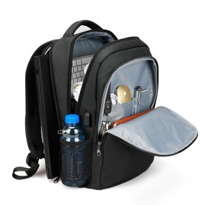 Rucsac laptop 15.6" smart casual, impermeabil, cu port USB, Tigernu, 45x31x18 cm, Negru - Img 3