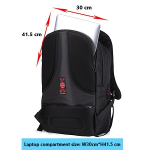 Rucsac laptop 17" smart casual, impermeabil, Tigernu, 49x33x16 cm, Negru - Img 5