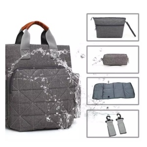 Rucsac pentru mamici, multifunctional, cu accesorii, impermeabil, Insular, Roz - Img 2