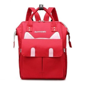 Rucsac pentru scutece cu design pisicuta, Escalate, Rosu - Img 1