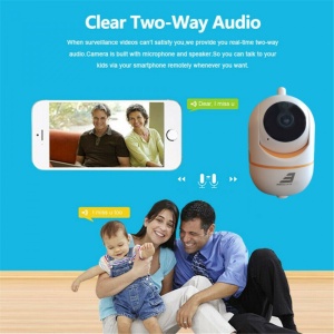 Camera supraveghere cu inteligenta artificiala IPCTV WIFI, Escalate,comunicare bidirectionala, night vision fullHD 1920*1080P 2 MP, Alba cu portocaliu - Img 4