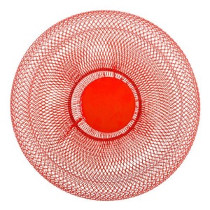 Cos pentru fructe cu pereti dubli din plasa metalica, Escalate, 13,5 x 27cm, Rosu - Img 3