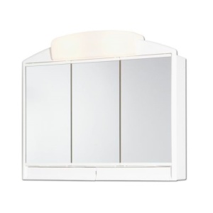 Dulap din plastic cu usi culisante, oglinzi si lampi integrate, Escalate, 59x51x16 cm, Alb