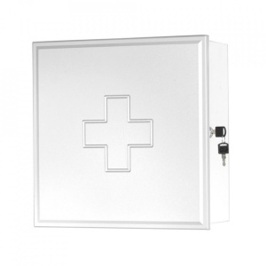 Dulap pentru medicamente si prim ajutor din MDF, Escalate, 39x39x16 cm, Alb - Img 1