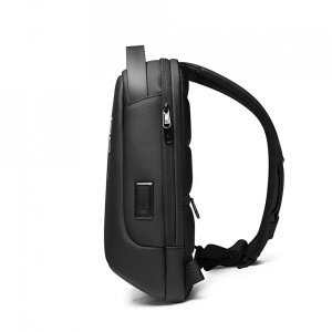 Geanta crossbody/de umar, multifunctionala, cu port de incarcare USB, Bange, 18cmx11cmx31cm, Neagra - Img 5