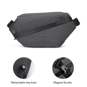 Geanta crossbody, expandabila, cu sistem multifunctional de prindere, Bange, 19x8.5x35cm, Albastra - Img 3