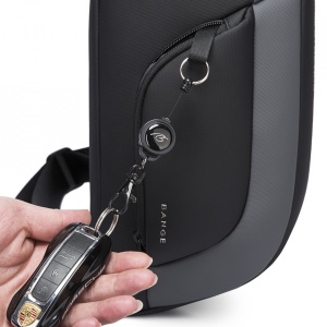 Geanta crossbody ingusta, Bange, 35x4x16 cm, Gri - Img 4
