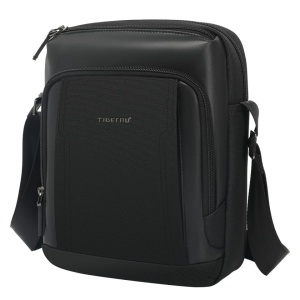 Geanta de umar sau de piept, cu buzunar antifurt, TIGERNU, 21x9x27 cm, Neagra