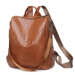 Rucsac dama, impermeabil cu buzunar antifurt, Escalate, 31x29x14 cm, Maro - Img 2