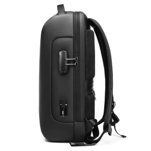 Rucsac laptop 15.6", business casual, cu cifru antifurt si port de incarcare USB, GETICS, 30x16x47 cm, Negru - Img 5