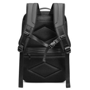 Rucsac laptop 15.6", business casual, impermeabil cu cifru antifurt si port de incarcare USB, GETICS, 30x16x47 cm, Negru - Img 6