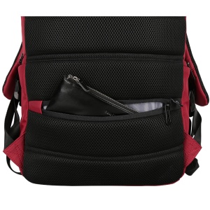 Rucsac laptop 15.6", cu port de incarcare USB si compartiment antisoc, Kingsons, 46x31x13 cm, Rosu - Img 5
