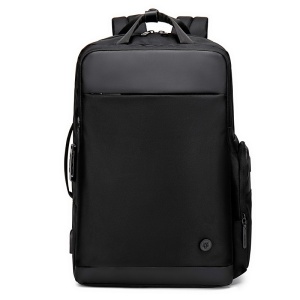 Rucsac laptop 15.6", expandabil, cu port de incarcare USB si sistem antifurt, GETICS, 46x31x18 cm, Negru - Img 2
