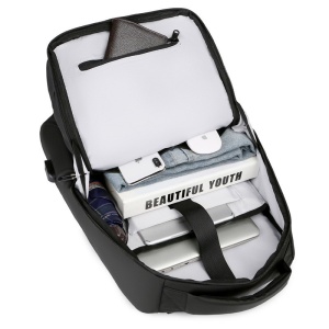 Rucsac laptop 15.6", impermeabil, cu port de incarcare USB, GETICS, 47x32x16 cm, Negru - Img 3