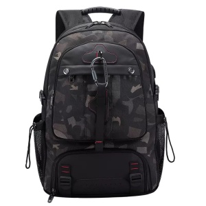 Rucsac laptop 15.6", impermeabil, expandabil, pentru excursii, cu compartiment pentru incaltaminte, GETICS, 40x23/31x63 cm, Camuflaj - Img 2