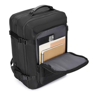 Rucsac laptop 15.6", pentru calatorii, expandabil pana la 27 L, cu port de incarcare USB, KINGSONS, 28.5x21/31x43 cm, Negru - Img 2