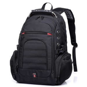 Rucsac laptop 15.6" pentru calatorii, impermeabil, cu port de incarcare USB si jack audio, BANGE, 35X23X48 cm, Negru - Img 1