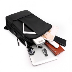 Rucsac laptop 15.6" smart business, convertibil, cu port de incarcare USB, GETICS, 30x13x41 cm, Negru - Img 2