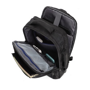 Rucsac laptop 15.6", smart business, impermeabil, cu port de incarcare USB si jack audio, GETICS, 43x30x16 cm, Negru - Img 3