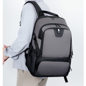 Rucsac laptop 15.6" smart casual, cu port de incarcare USB, GETICS, 46x30x22 cm, Gri - Img 5