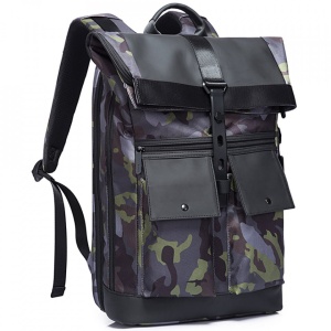 Rucsac laptop 15.6", smart casual, design pelerin, expandabil, impermeabil, BANGE, 48x30x17cm, Army - Img 2