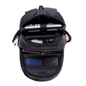 Rucsac laptop 15.6" smart casual, impermeabil, cu cifru TSA antifurt si port USB, Tigernu, 48x33x15 cm, Negru - Img 3