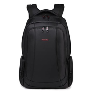 Rucsac laptop 15.6" smart casual, impermeabil, cu orificiu pentru cabluri audio si port USB, Tigernu, 33x17x49 cm, Negru - Img 2