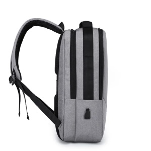Rucsac laptop 15.6" smart casual, impermeabil, cu port de incarcare USB, GETICS, 30x14x43 cm, Gri - Img 5