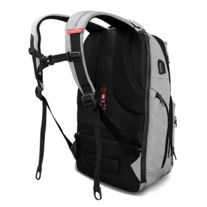Rucsac laptop 15.6" smart casual, impermeabil, cu port USB si buzunar antifurt, Tigernu, 31x20x47 cm, Gri - Img 5