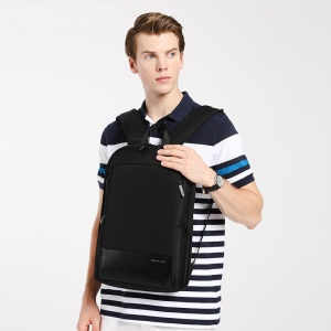 Rucsac laptop 17.3" smart business, compact, expandabil, impermeabil, BANGE, 33x9x49cm, Negru - Img 7