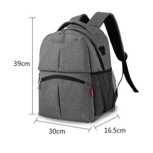 Rucsac pentru mamici, multifunctional, cu spatiu mare de depozitare, port USB, Insular, Gri - Img 3