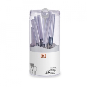 Suport cu 4 seturi de tacamuri, 16 piese, Escalate, 11x11x25 cm, Alb - Img 5