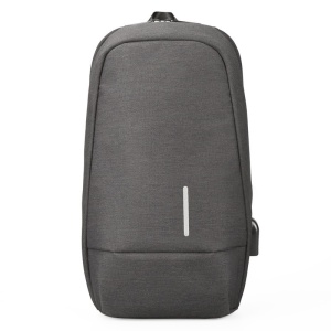 Geanta 10.1", de umar, de piept sau de mana, antifurt, cu port de incarcare USB, Kingsons, 31x18x8 cm, Gri inchis