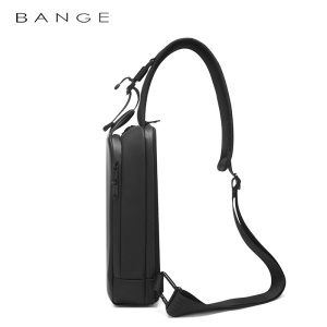 Geanta crossbody/de umar, cu orificiu pentru casti, Bange, Negru - Img 3