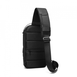 Geanta crossbody/de umar, multifunctionala, cu port de incarcare USB, Bange, 18cmx11cmx31cm, Neagra - Img 6