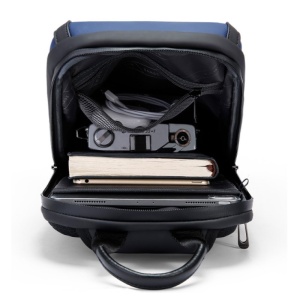 Geanta crossbody, de umar sau de mana minimalista, business casual, Bange, 33x20x11 cm, Albastra - Img 3