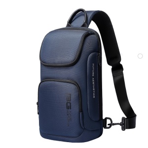 Geanta crossbody, de umar sau de mana, unisex, impermeabila, Bange, 34x17.5x11 cm, Albastra
