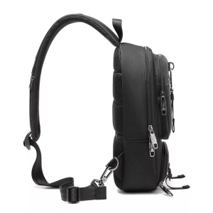 Geanta de umar, de piept sau de mana casual, impermeabila, GETICS, 20x7x30cm, Neagra - Img 6