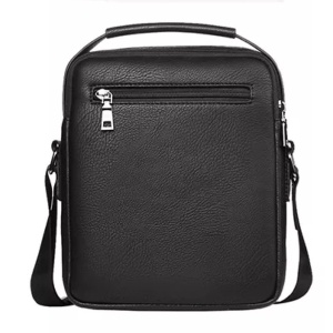 Geanta de umar sau de mana business casual, impermeabila, din piele ecologica, WEIXIER, 26x21x7 cm, Neagra - Img 5