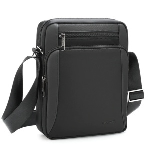 Geanta de umar sau de piept 9.7", impermeabila, Tigernu, 26.5x21x7.5 cm, Neagra/Gri