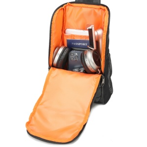 Geanta de umar sau de piept, din material impermeabil antizgariere, TIGERNU, 19x9x33 cm, Neagra camuflaj - Img 4
