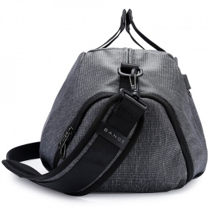 Geanta sport unisex pentru calatorii, impermeabila, cu buzunar pentru incaltaminte, Bange, 46x17x26 cm, Gri - Img 3